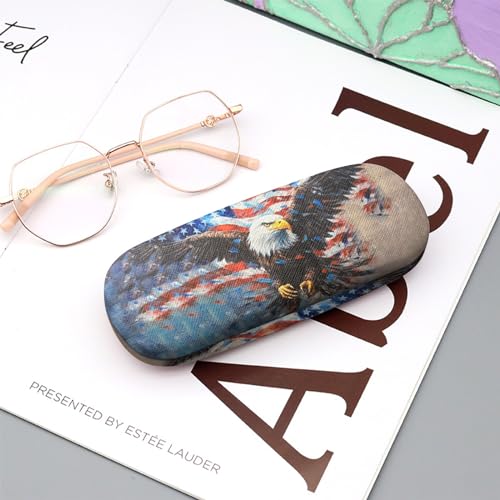 Image of Eyeglasses Case Hard Shell Protective Case for Glasses Eyeglass Box with Cleaning Cloth for Boys Men Man Cute Aesthetic