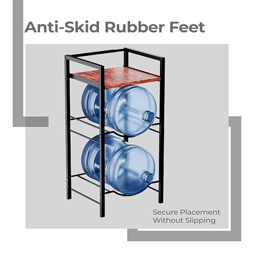 Image of Lifelong 3-Tier Water Can Dispenser Stand |Water Bottle Holder - Wooden Shelf |Heavy- Duty Rack for 20L Bottles| 75kg Weight Capacity|Space-Saving&Anti Skid Design for Home, Kitchen, Office&Gym, Black