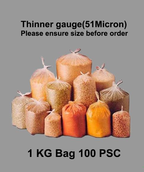 Myy Brand Plastic Polythene Packaging Cover For Grocery Vegetables, Fruits, Toys And Stationary Multi-Purpose Transparent 100 PSC (1000 GM) 2