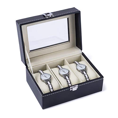 Hivory Watch Display & Organizer Box ~Organize & Protect Watches ~ Leather Watch