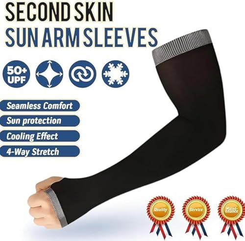 Image of Arm Sleeve UV Protection Cooling Arm Sleeves for Sports Driving Sun Protection Full Hand Gloves Arm Cover For Unisex with Thumb Hole for Boys Girls