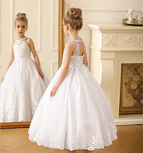 ABAO SISTER Flower Girl Dress Lace Applique Beaded Communion Dress Formal Ball Gown 1-12 Years4
