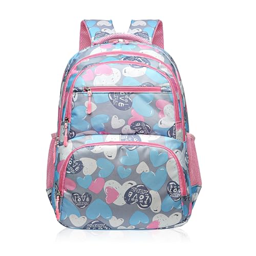 Funmo Sac a Dos Scolaire Grand Sac Ecole Garcon Cartable Garçon Primaire Camouflage Sac a Dos Enfant Lumineux Cartable Ado Fille Primaire Cadeau 8 10 12 14 Ans (Gris clair)