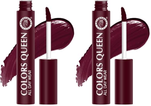 Image of Colors Queen All Day Wear Liquid Lipstick - Rose Wood, 12g | Highly Pigmented, Long Lasting Matte Lipstick | Smooth One Swipe Application, Lightweight & Non Transfer Liquid Lipstick for Women