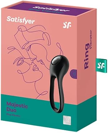 Satisfyer Majestic Duo Anillo Vibrador para Pene y Testículos | Potente y Flexible | Anillo de Silicona para el Pene para Hombre | Impermeable (IPX7) | Juguete Sexual Elástico