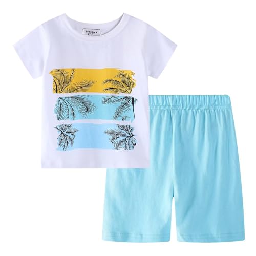 Image of Toddler Boy Clothes Kids Summer Cotton Outfits Shirt Short Sets Size 2-7