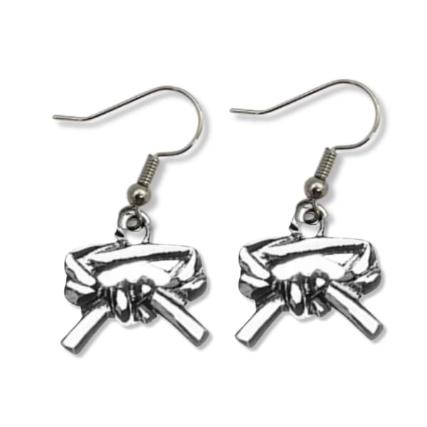 Martial Arts Earrings, Martial Arts Belt Charm Dangle Earrings, Karate, Jiu Jitsu, and Taekwondo Karate Gifts or Jiu Jitsu Present (Belt)