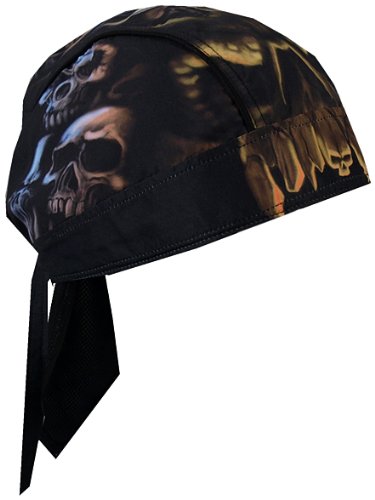 Hot Leathers Skull Cavern Head Wrap (Black)