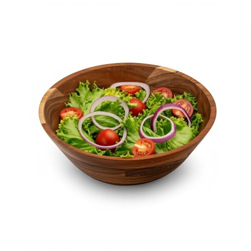 WEBHUSHI 11-Inch Acacia Salad Bowl