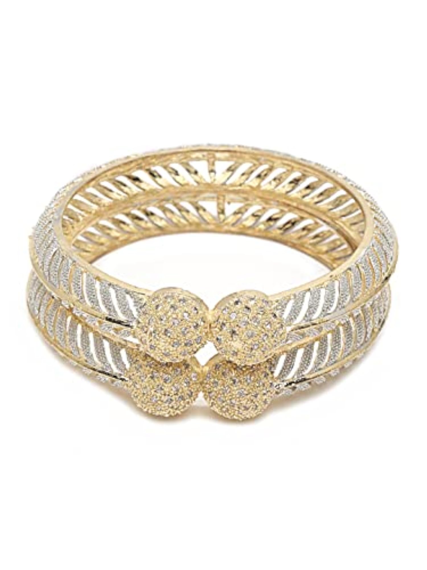 Stylish Plated Bangles for Women, Set of 2
