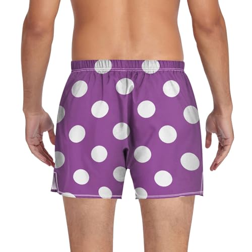 Polka Dot Men's Cotton Boxer Shorts Moisture-Wicking Underwear Sleep Shorts with Button Fly Pajama Bottoms S-2XL2