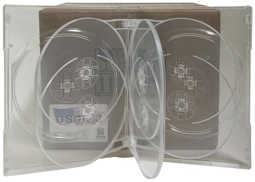 USDISC DVD Cases Chubby 27mm Economy, Octuple 8 Disc, Clear, Pack of 300