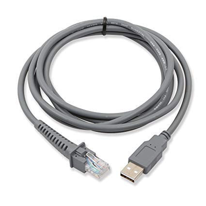 6.6ft USB Cable For Symbol LS4208 Barcode Scanner - Replacement Cord Model CBA-U01-S07ZAR