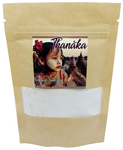 Thanaka/Thanaka polvo protector solar natural y protector de la piel que contrae los poros, la hidratación y el control del aceite - 100 g