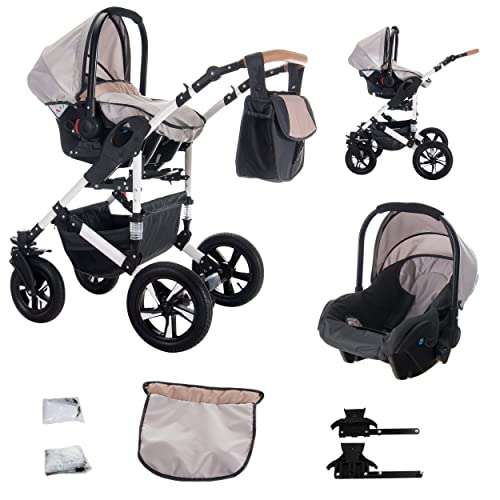 Bebebi myVARIO | 3 in 1 Kombi Kinderwagen Set | Luftreifen | Farbe: myHoney