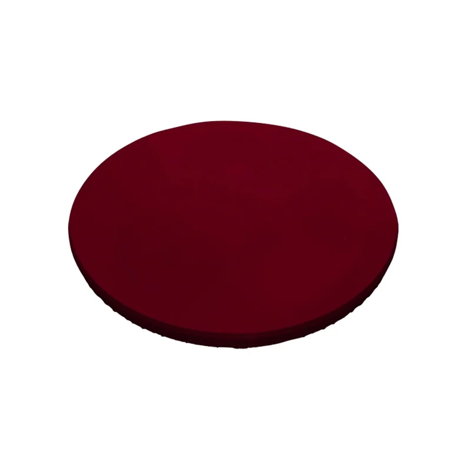 Nappe ronde 120 cm rouge foncé élastique lot de 2 en simili cuir