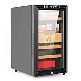 45L Electronic Cooler Humidor 300 Capacity Humidor with Spanish Cedar Wood Shelves and Tray...