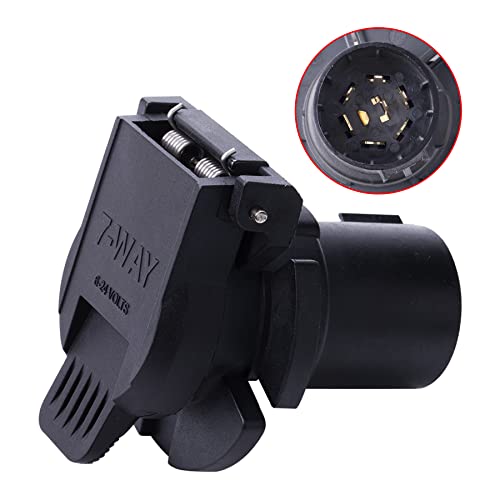Mrelc Uscar To Rv 7 Way Trailer Plug Adapter, Twist Lock 7 Way Plug Compatible With Silverado Chevy Gm Model Oem Style-Factory Tow Package And Uscar Socket Required #TOP19