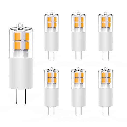 GOHDLAMP G4 LED Bulbs Warm White 2700K 12V AC/DC Not Dimmable, G4 LED Bi Pin Fitting - 3W T3 G4 LED Replace 30W Halogen Bulb for Home and Landscape Lighting 6-Pack