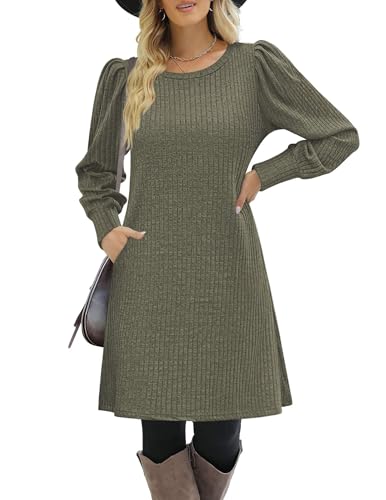 Image of Zeagoo Women Fall Winter Dress Knitted Pullover Dresses