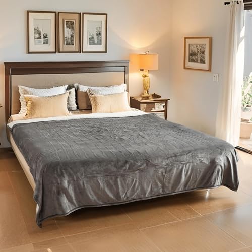 LaffyLo Electric Heated Blanket Full Size - 72'x84', Soft Flannel Heating Blanket, 10 Heating...