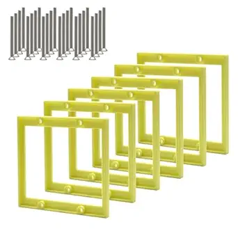 1/4” Double Gang Receptacle Outlet Box Extender,Yellow 2 Gang Electrical Box Extender with Screws,Complies with Applicable Electrical Codes,6Pack