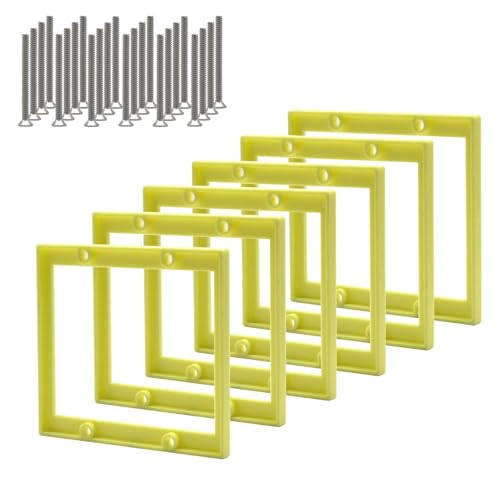 1/4” Double Gang Receptacle Outlet Box Extender,Yellow 2 Gang Electrical Box Extender with Screws,Complies with Applicable Electrical Codes,6Pack
