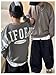 GORGLITTER Boy's Sweatshirts Fashion Letter Graphic Crewneck Long Sleeve Drop Shoulder Preppy Pullover Tops Jackets Grey 7 Years