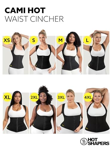 HOT SHAPERS Women’s Waist Cincher - Compression & Sweat-Enhancing trainer for Waist Slimming & Tummy Control Black