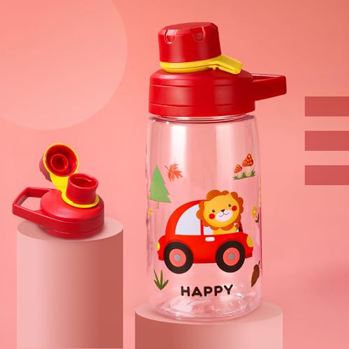 Image of BAYBEE Joy Baby Sipper Water Bottle for Kids | Spill-Proof & BPA Free Safe Sippy Water Bottle 480ml for Kids 6+ Months | Drinking Training Sipper Bottle for School Kids & Toddlers, Boys Girls (Red)