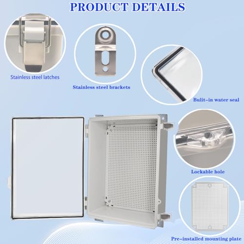 Boîte de jonction IP67 en plastique ABS transparent 40x4,6x18 cm - 3