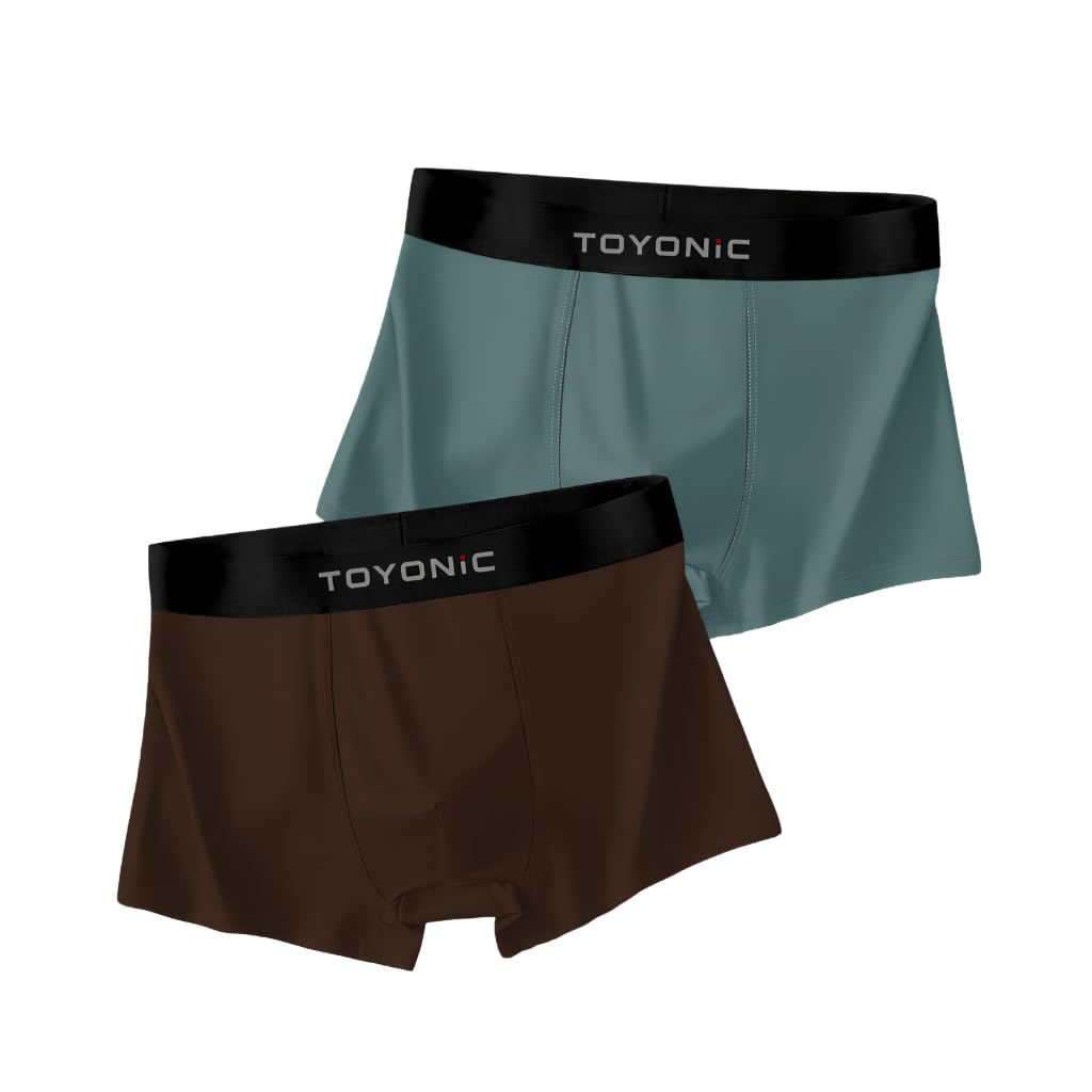 Printed Men’s Ice Silk Boxer Briefs | Pack of 2 Ultra Thin Breathable Underwear | Stretchable Elastic Long Trunks | Soft Cooling Moisture Wicking-picture-54