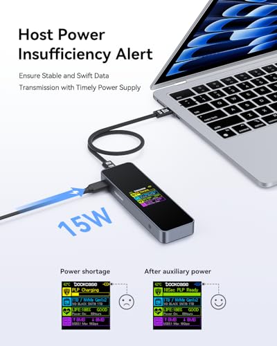 DOCKCASE Visual Smart M.2 NVMe SSD Enclosure US-10S の商品画像 3