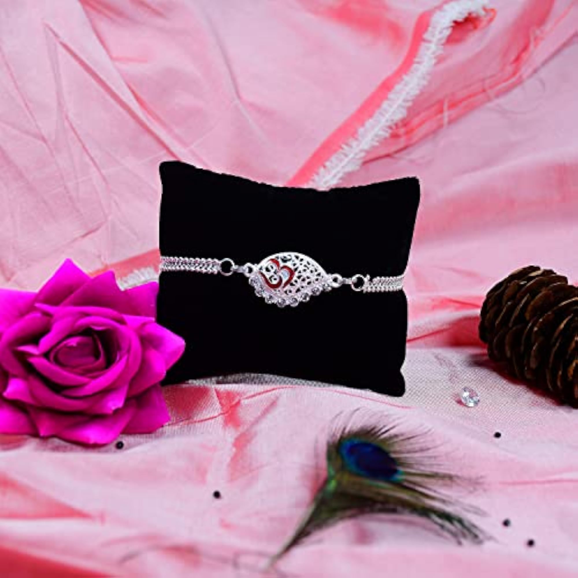 Multicolor Rakhi Combo with Baby Buddhas & Greeting Card