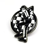 Größe: ca. 18 x 25 mm Mod Checkers Zweifarbige Musik-Anstecknadel Reggae-Tänzerin Ska tanzender Mann, Metall Emaille