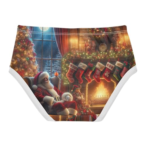 Santa Claus Christmas Tree Toddler Girl Undies, Underwear Girls, 2T–8 Years2