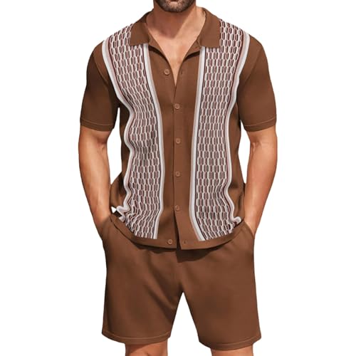 Survêtement d'été homme avec polo manches courtes à boutons légers