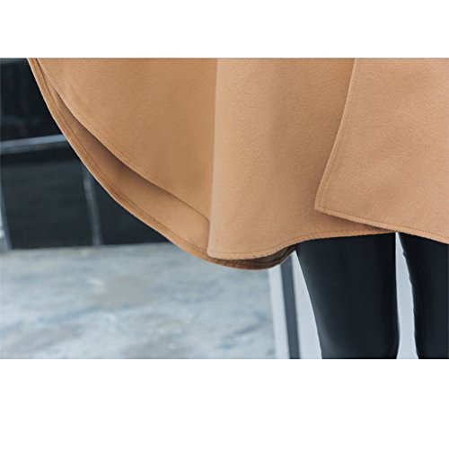 Womens Winter Batwing Long Sleeve Poncho Jacket Elegant Faux Fur Collar Cloak Coat4