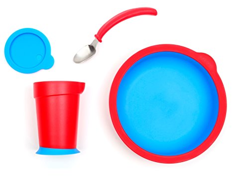 Sha Design Eatwell | premium adaptive dining ware set | Assistive Tableware Set, Red, 4 Piece | Designed for people in need to eat independently - Image 3