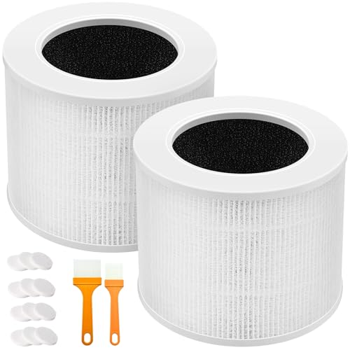 2 Pack Core Mini Ersatzfilter kompatibel mit LEVOIT Core Mini Luftreiniger, 3-in-1 H13 True Hepa Luftfilter, Core Mini-RF Filter mit 12 Stück Aroma-Pads