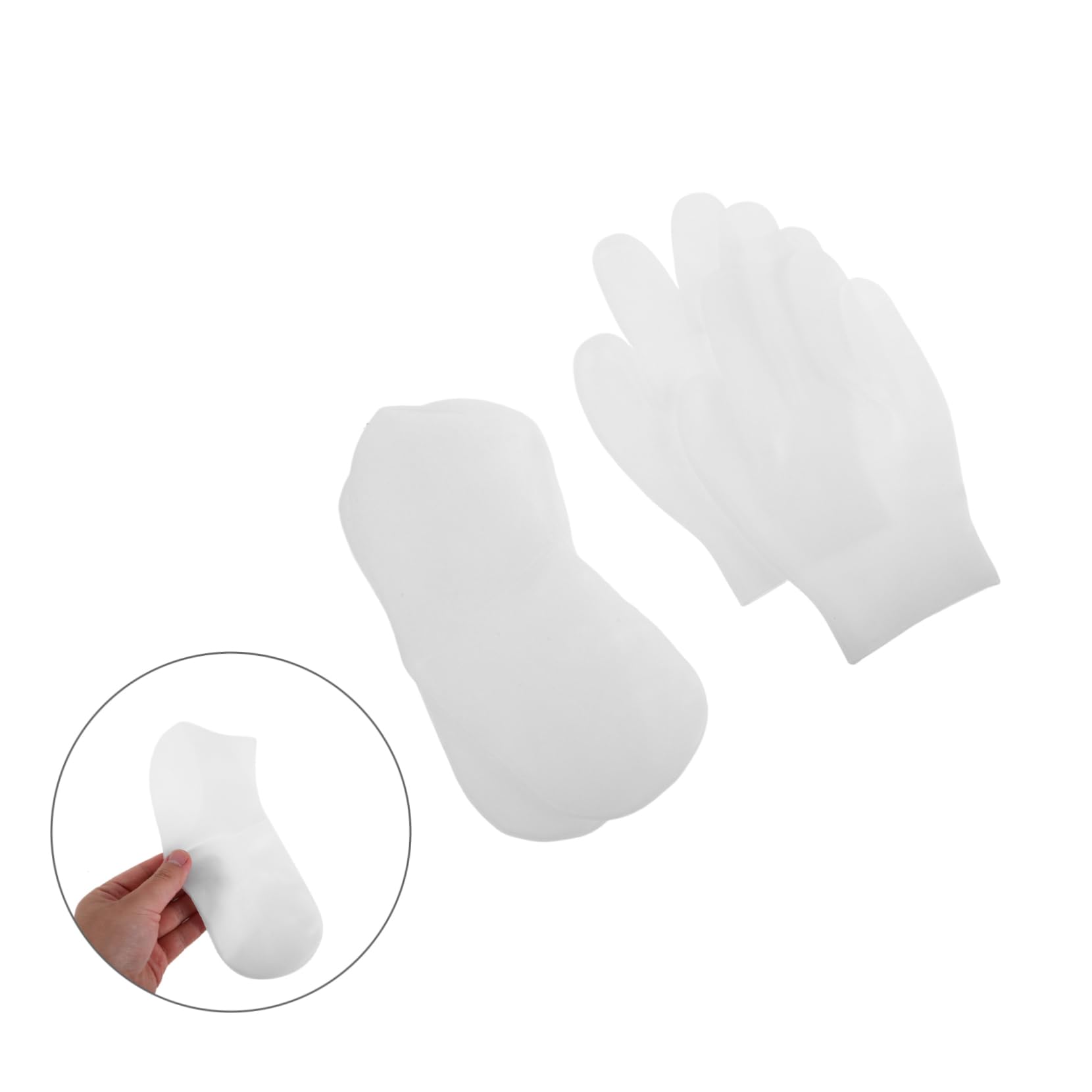 TOYANDONA 8 Calzini e Guanti in Silicone Gel per Piedi e Mani Idratanti Esfolianti e Riutilizzabili della Secca e Screpolata Elasticizzata per Rigenerazione e Morbidezza