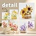 Insgen Flower Bouquet Building Decoration Bonsai Basket Miniature Blocks Set, Artificial Flowers Toys Botanical Collection DIY Unique Home Decoration (4set)