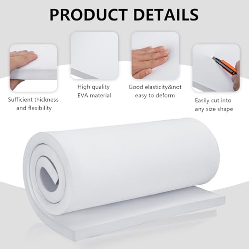 Image of 20mm Thick White Eva Foam Cosplay Sheets roll, 13.9 inch x 39 inch Premium eva Craft Foam for Cosplay Costume by MEARCOOH