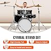 Lfhelper Cymbal Stand Set - Adjustable Height, Non-Slip Design, Portable Metal Tripod Stand for Drum Kit - Dual-Use Boom/Straight Combo - Easy Installation #1