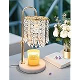 タイマー付きキャンドルウォーマーランプ 調光機能付き 女性への誕生日プレゼント ワックスメルトウォーマー 新築祝いのギフトに 新しいホームデコレーション 高さ調節可能 クリスタルキャンドルランプ ジャーキャンドル用 電球3個付き クリスマス