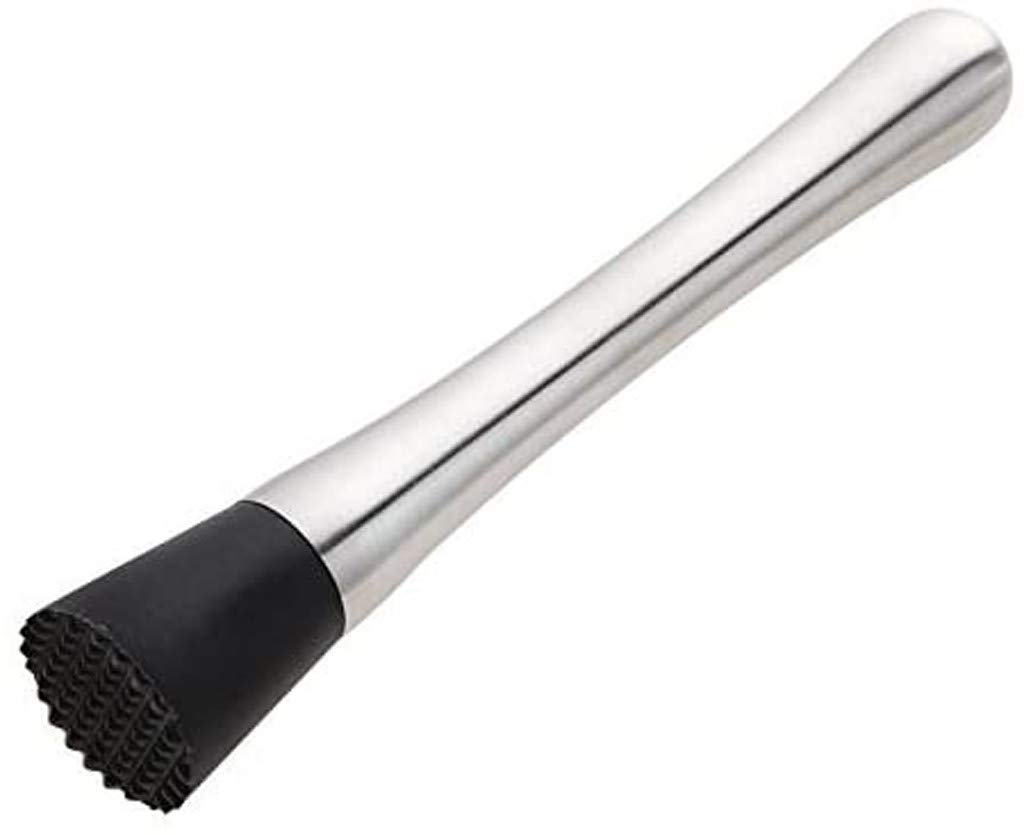 GPAHRRDNIJ Stainless Home Pestle Mixer Bar Cocktail Muddler Steel Drink Tools & Home Improvement 40's 50's 60s Drinking Glasses (sliver, One Size)