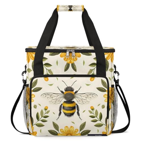 Gublec Bee Coffee Maker Carrying Bag Compatible with K-Mini or K-Mini Plus Portable Single Cup Coffee Maker Case with Pockets for K Cup Pods