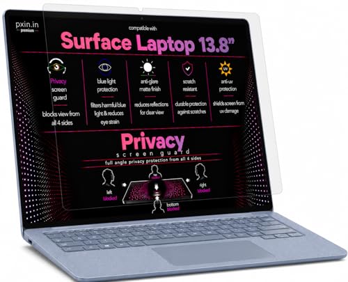 Image of Pxin 360 Pro Privacy Screen guard compatible with Surface Laptop 13.8 inch | Anti Glare | Anti UV | Anti Blue | Anti Reflection | Privacy Filter | Unbreakable Build