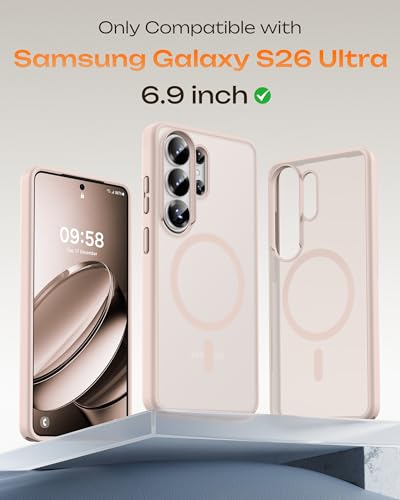 Image of TOCOL for Samsung Galaxy S26 Ultra Case, Compatible with Magsafe, Built-in Magnets, Drop Protection, Slim Translucent Matte for S26 Ultra Phone Case 6.9 inch (Desert)