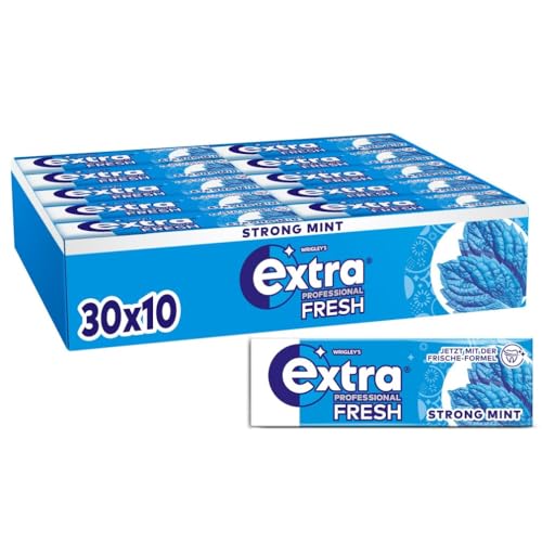 Extra Professional Fresh Strong Mint Zuckerfreier Kaugummi Multipack mit 30x10 Dragees Für frischen Atem